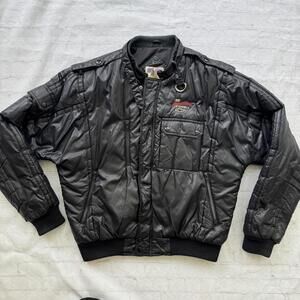 Vintage Chevrolet The Heartbeat of America Bomber Jacket - Size Medium Black